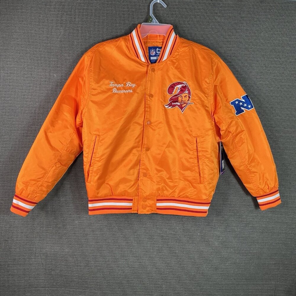 NFL Ultra Game Men’s Tampa Bay Buccaneers Creamsicle Vintage Logo Snap Jacket M - Picture 1 of 11